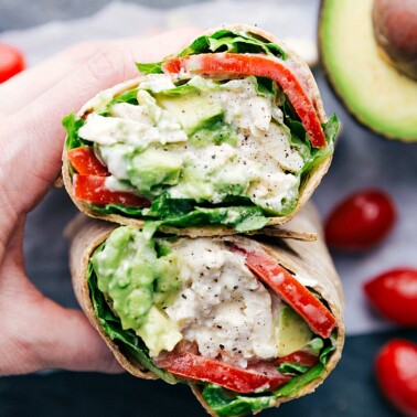 Chicken Salad Wrap {With Avocado & Tomato!} - Chelsea's Messy Apron