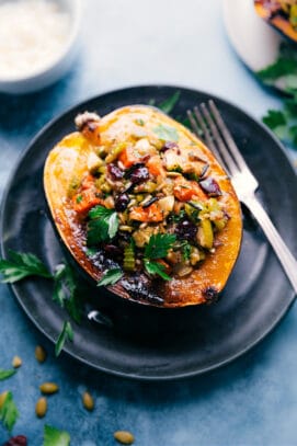 Stuffed Acorn Squash (With Wild Rice!) - Chelsea's Messy Apron