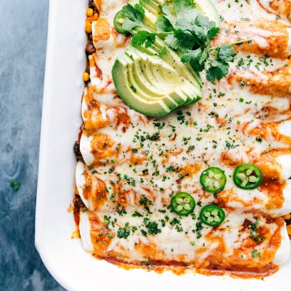 Vegetarian Enchiladas {Black Bean & Corn} - Chelsea's Messy Apron