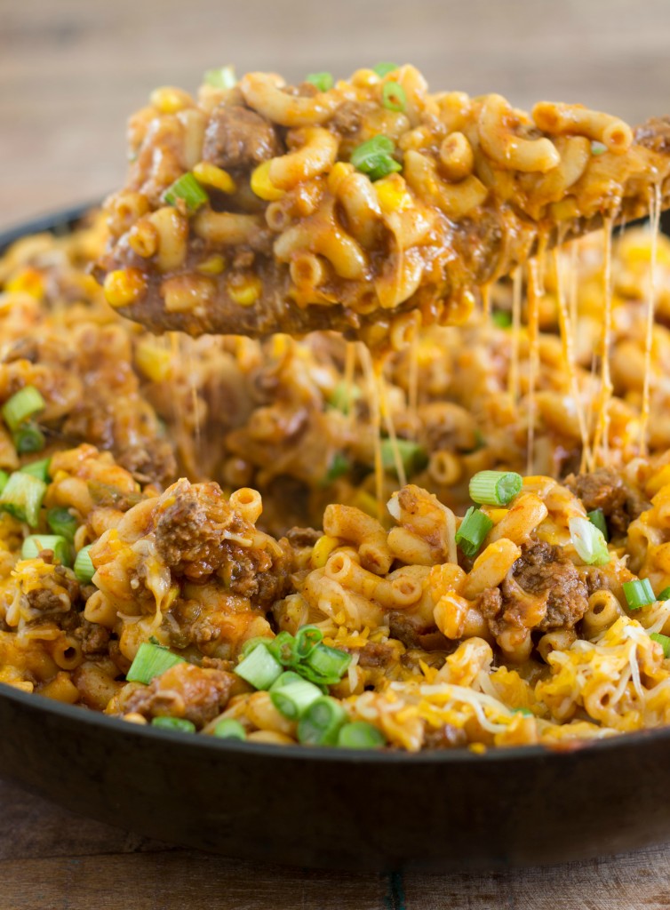 One Skillet Cheesy Taco Pasta