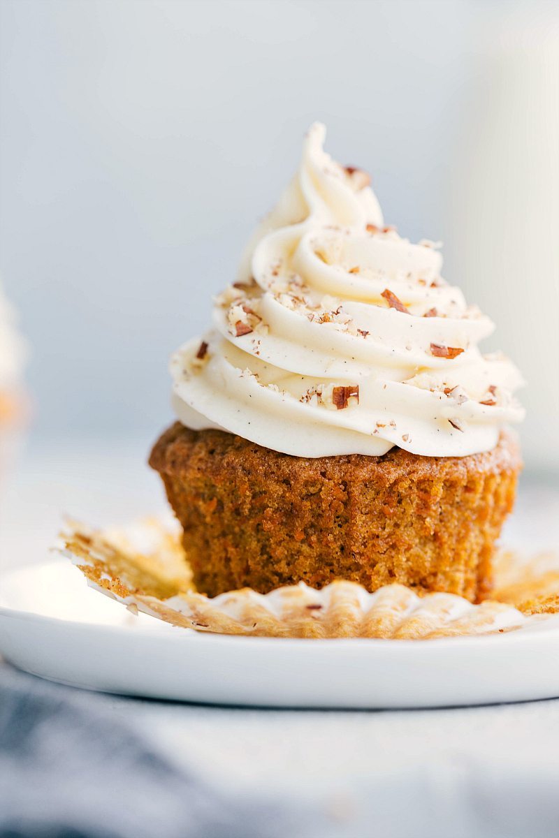 Carrot Cake Cupcakes With Cream Cheese Frosting | Chelsea's Messy Apron