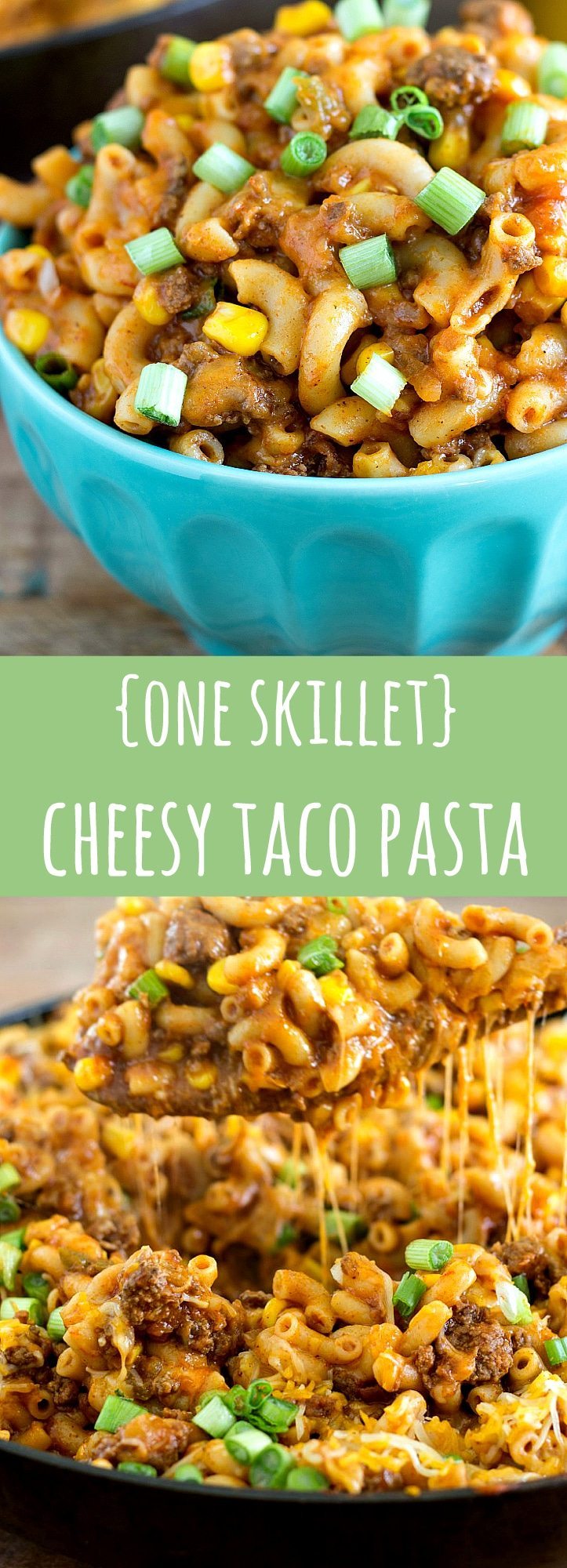 One Skillet Cheesy Taco Pasta