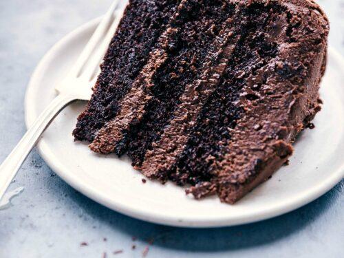 Chocolate Cake Recipe with Easy Chocolate Chip Frosting