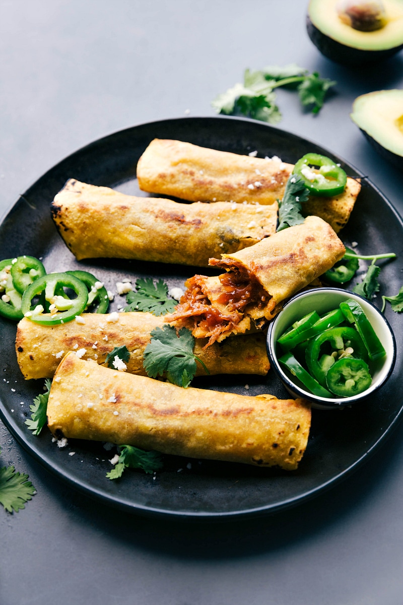 Pork Taquitos (With the BEST Sauce!) - Chelsea's Messy Apron