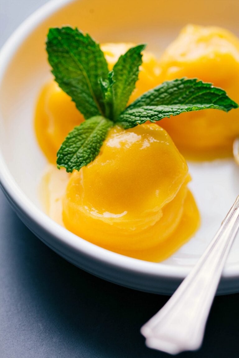 Mango Sorbet (Creamy, NOT Icy!) - Chelsea's Messy Apron