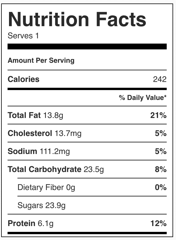 Wendy S Frosty Nutrition Facts Sugar Bios Pics