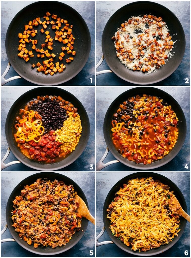 One Skillet Sweet Potato Burrito Bowl - Chelsea's Messy Apron