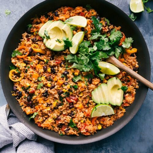 One Skillet Sweet Potato Burrito Bowl - Chelsea's Messy Apron