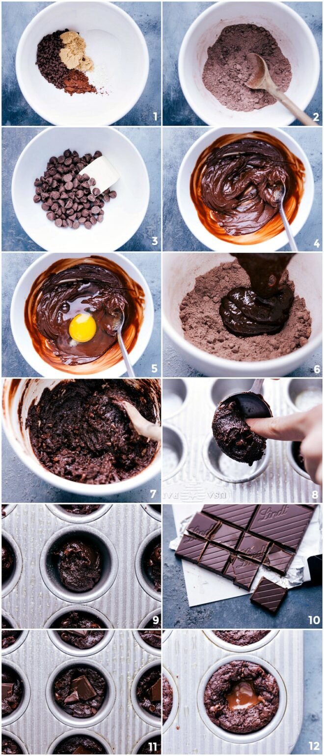 Brownie Bites {Melty Chocolate Center!} - Chelsea's Messy Apron