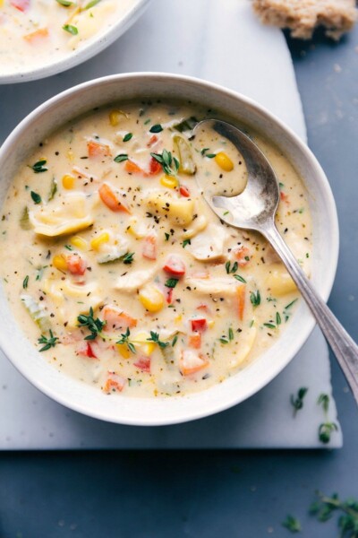 Creamy Chicken Tortellini Soup - Chelsea's Messy Apron