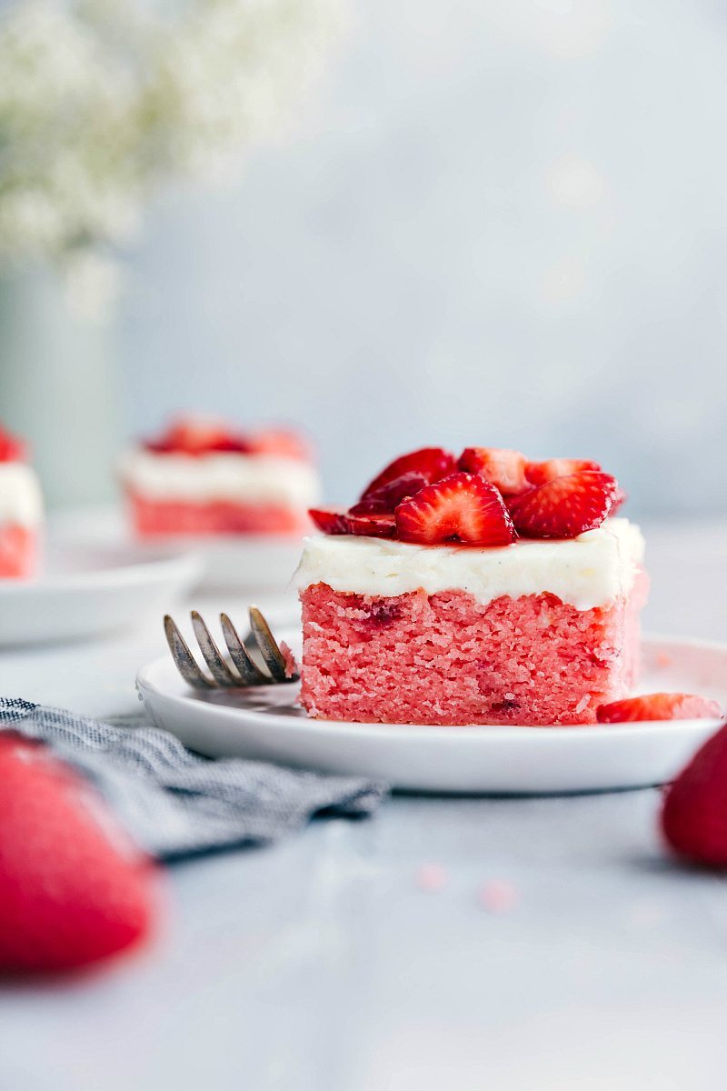Strawberry Cream Cake • Food Folks and Fun