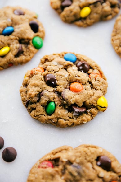 Gluten Free Monster Cookies {Flourless} - Chelsea's Messy Apron