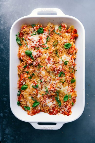 Chicken Parm Stuffed Shells - Chelsea's Messy Apron