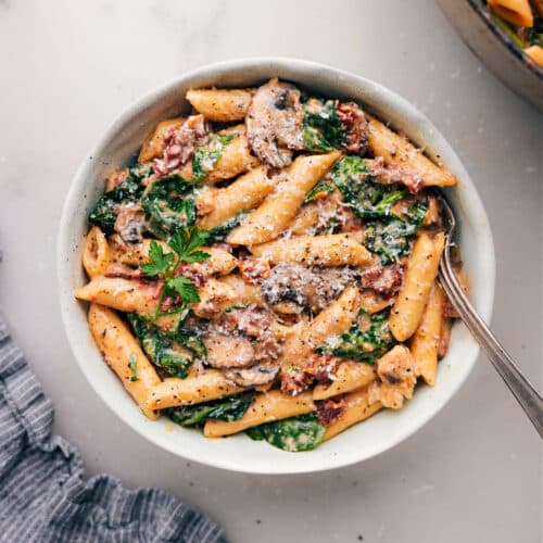 Chicken Penne Pasta with a Parmesan Cream Sauce - Chelsea's Messy Apron