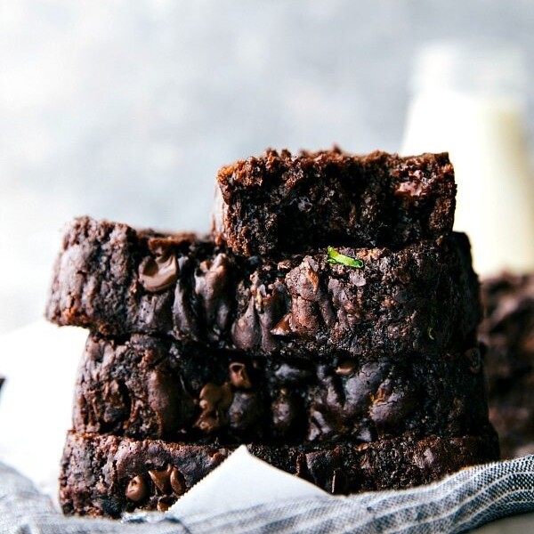 Chocolate Greek yogurt zucchini bread made healthier with better-for-you ingredient swaps.