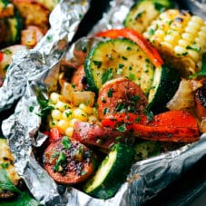 Easy Tin Foil Sausage and Veggies Dinner | Chelsea's Messy Apron