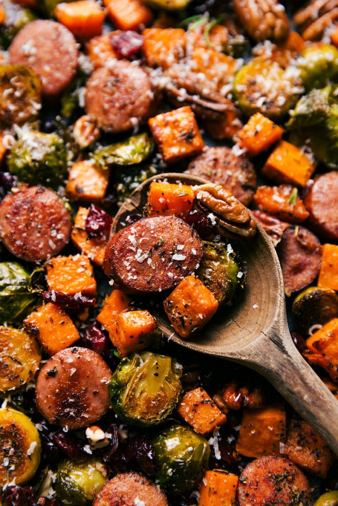 Harvest Vegetables and Sausage (ONE PAN!) - Chelsea's Messy Apron