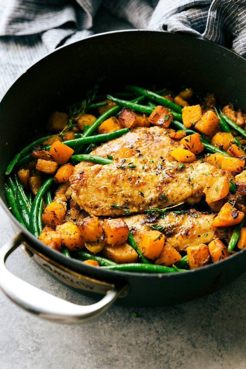 Skillet Chicken and Butternut Squash | Chelsea's Messy Apron