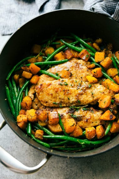 Skillet Chicken and Butternut Squash - Chelsea's Messy Apron