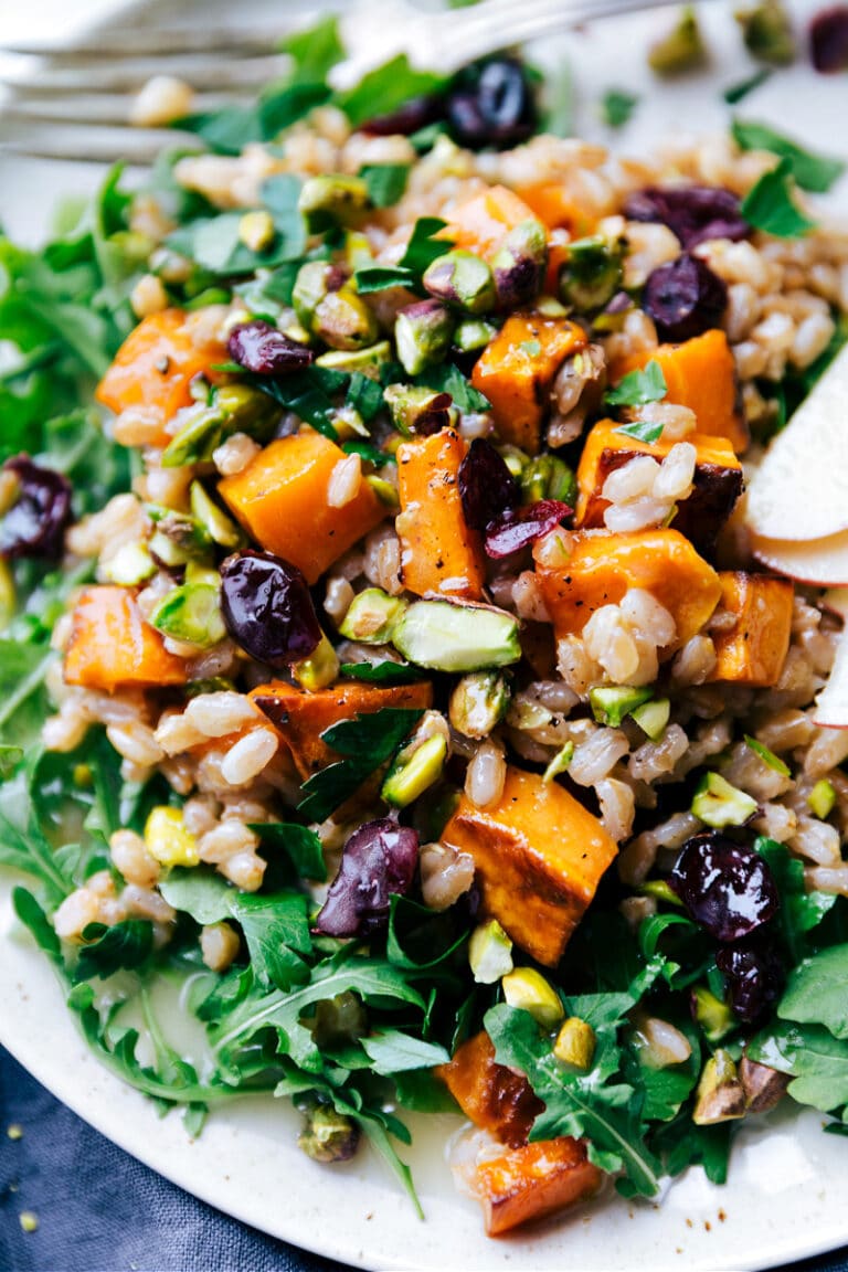 Sweet Potato Farro Salad - Chelsea's Messy Apron