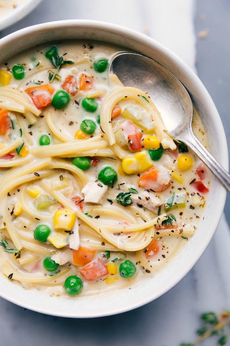 Creamy Chicken Noodle Soup - Herbs & Flour
