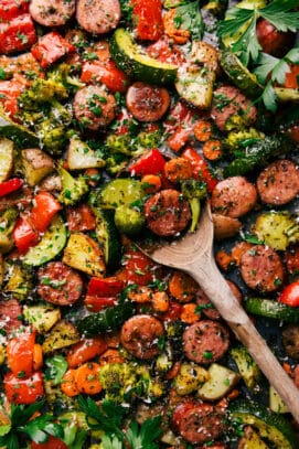 One Pan Italian Sausage and Veggies - Chelsea's Messy Apron