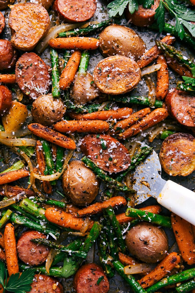 One Pan Potatoes and Sausage - Chelsea's Messy Apron