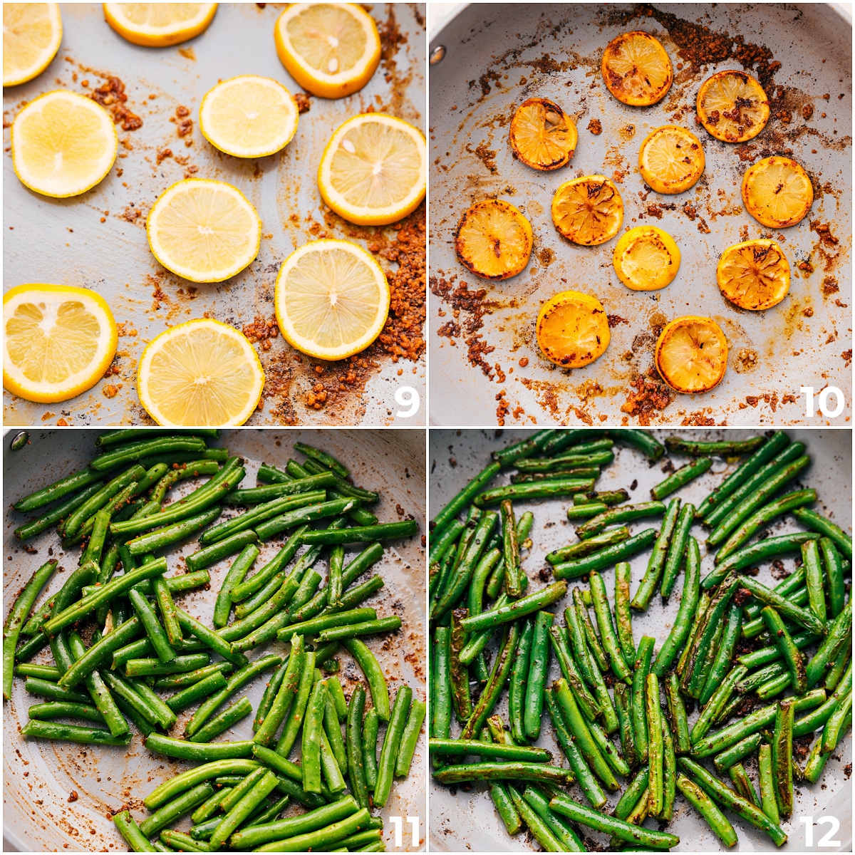 Cook the lemons to enhance their flavor, then sauté the green beans for this Lemon Parmesan Chicken dish.