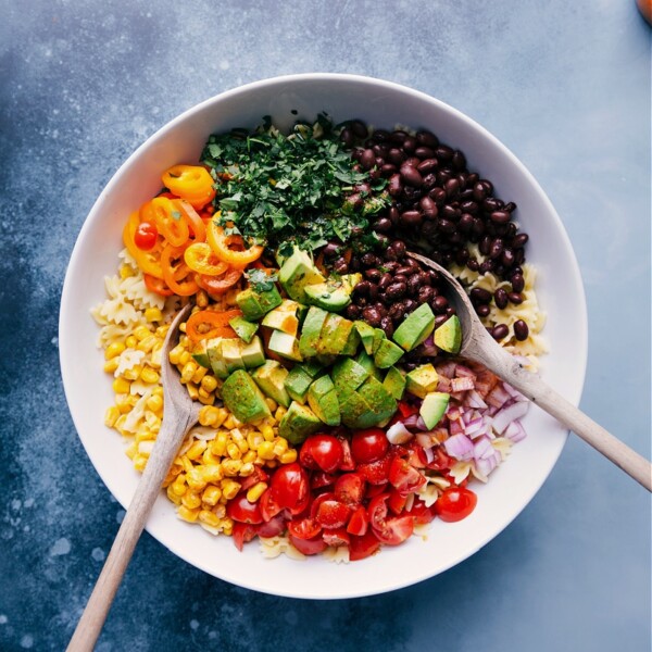 Mexican Pasta Salad in a bowl.