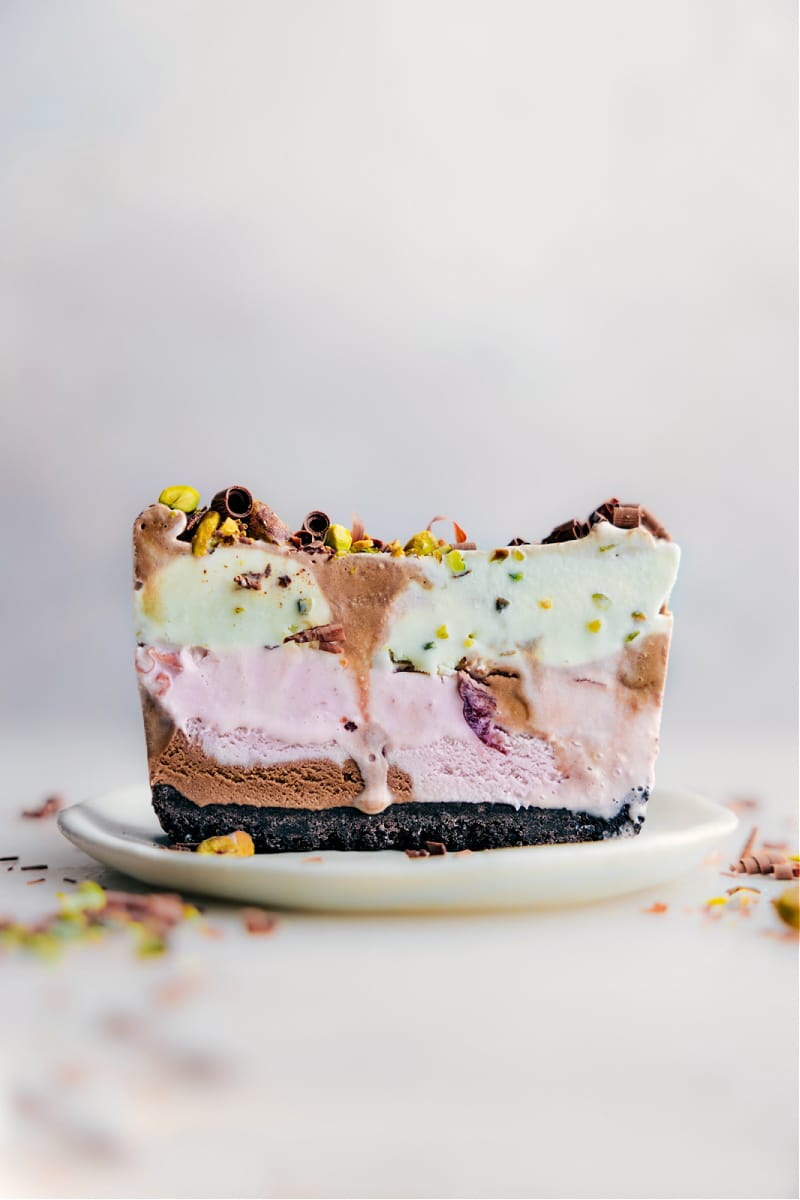 Image of the Spumoni ice cream on a plate