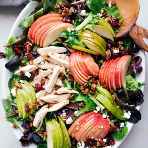 Bowl of refreshing apple salad, beautifully prepared and ready to be served.