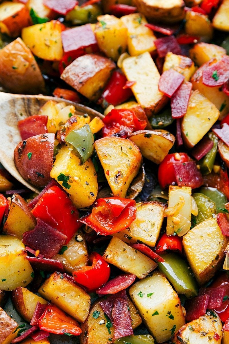 One Pan Breakfast Potatoes and Bacon | Chelsea's Messy Apron