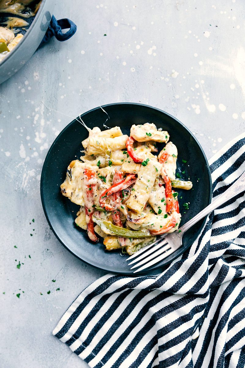 chicken cheesesteak baked ziti