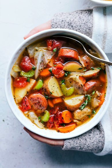 Sausage, Potato, and Cabbage Soup - Chelsea's Messy Apron