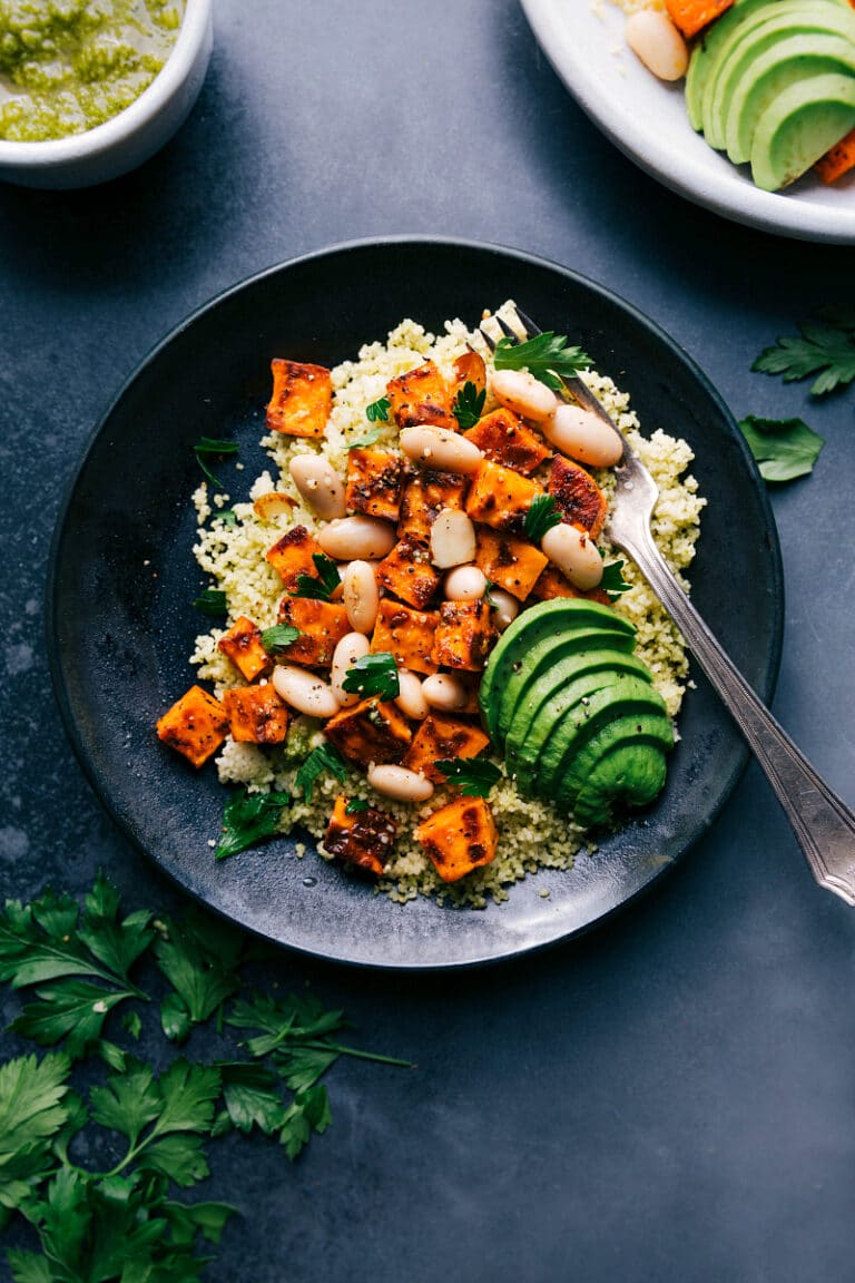 Sweet Potato Couscous (With Pesto!) - Chelsea's Messy Apron