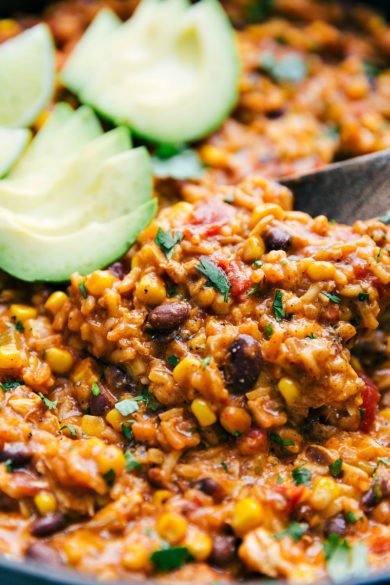 Easy ONE POT Chicken Burrito Bowls - Chelsea's Messy Apron