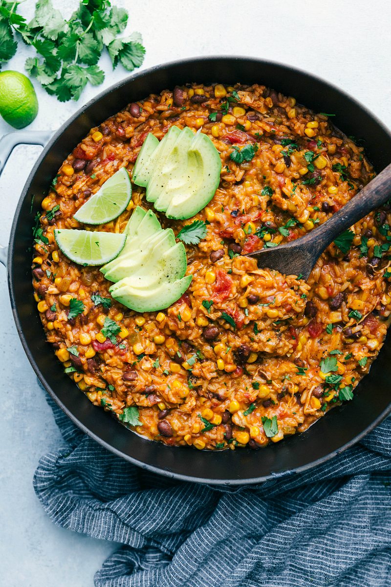 Easy ONE POT Chicken Burrito Bowls | Chelsea's Messy Apron