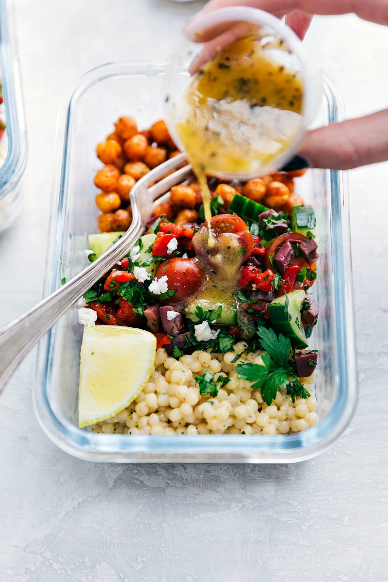 Greek Couscous Salad (Meal Prep Option) - Chelsea's Messy Apron