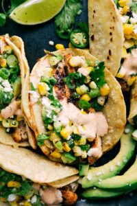 Chicken Tacos {Mexican Street Corn} - Chelsea's Messy Apron