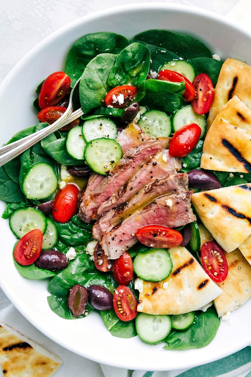 The BEST Steak Salad with Pita Bread  Chelseas Messy Apron