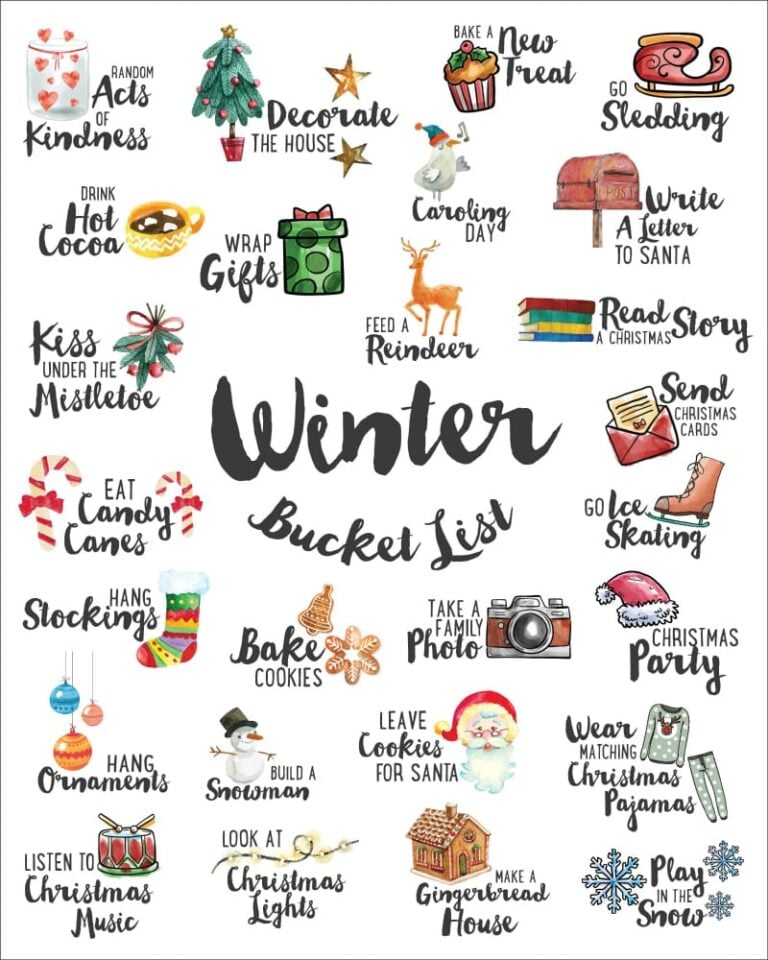 FREE Winter Bucket List - Chelsea's Messy Apron