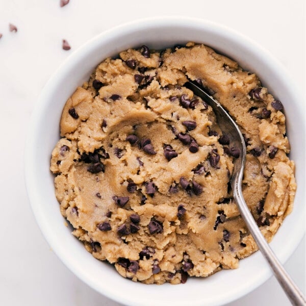 Edible Cookie Dough Recipe in a bowl ready to be enjoyed.