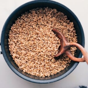 How to Cook Quinoa--the quinoa in a pot ready to be enjoyed.