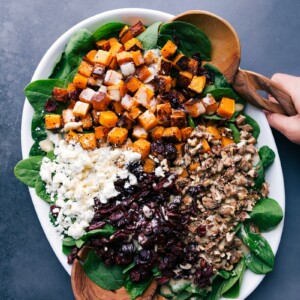 Butternut squash salad, freshly dressed.