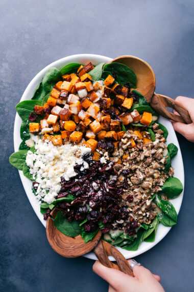 Butternut Squash Salad (Maple Dijon Dressing!) - Chelsea's Messy Apron