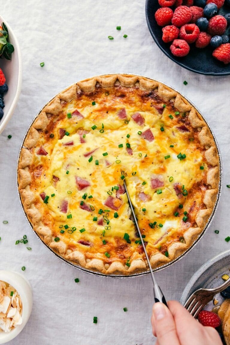 Ham and Cheese Quiche {EASIEST quiche!} - Chelsea's Messy Apron