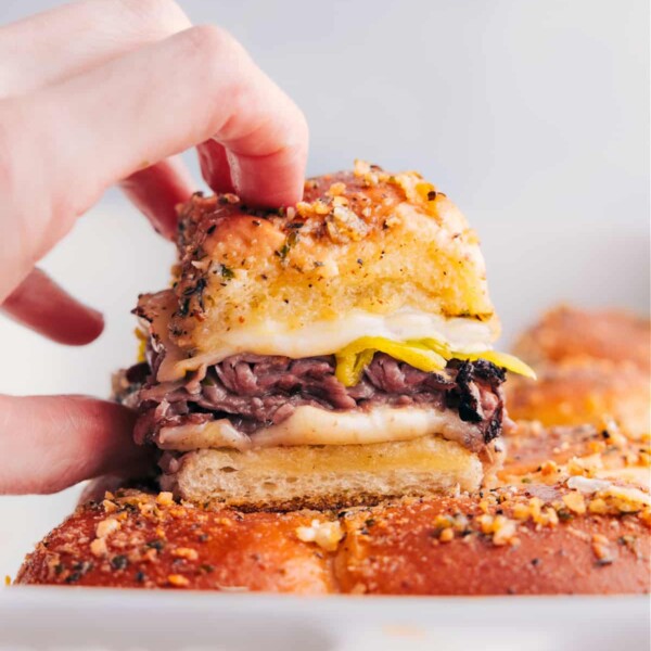 Italian Beef Sliders fresh out of the oven.