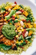 Pesto Chicken with Corn & Bean Salsa - Chelsea's Messy Apron