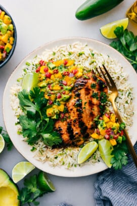 Cilantro Lime Chicken {With a Mango Salsa!} - Chelsea's Messy Apron