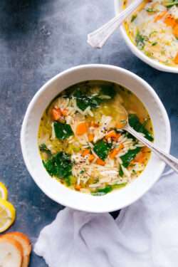 Lemon Chicken Orzo Soup - Chelsea's Messy Apron